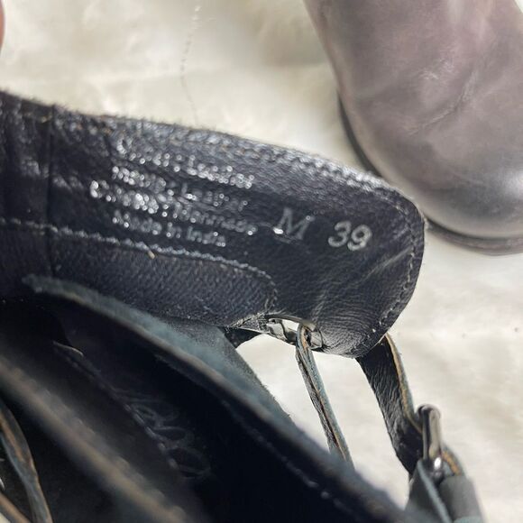 Rebels leader taupe and black suede ankle boots with strap buckle EUR SZ 39 - Picture 8 of 10